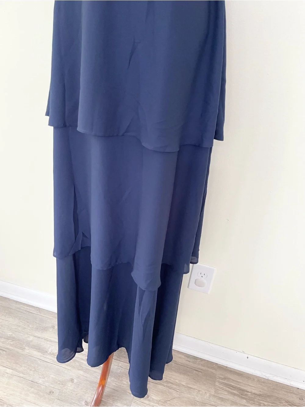 NWT Show Me Your Mumu Calypso Ruffle Tiered Dress M Medium Navy Blue Open Back